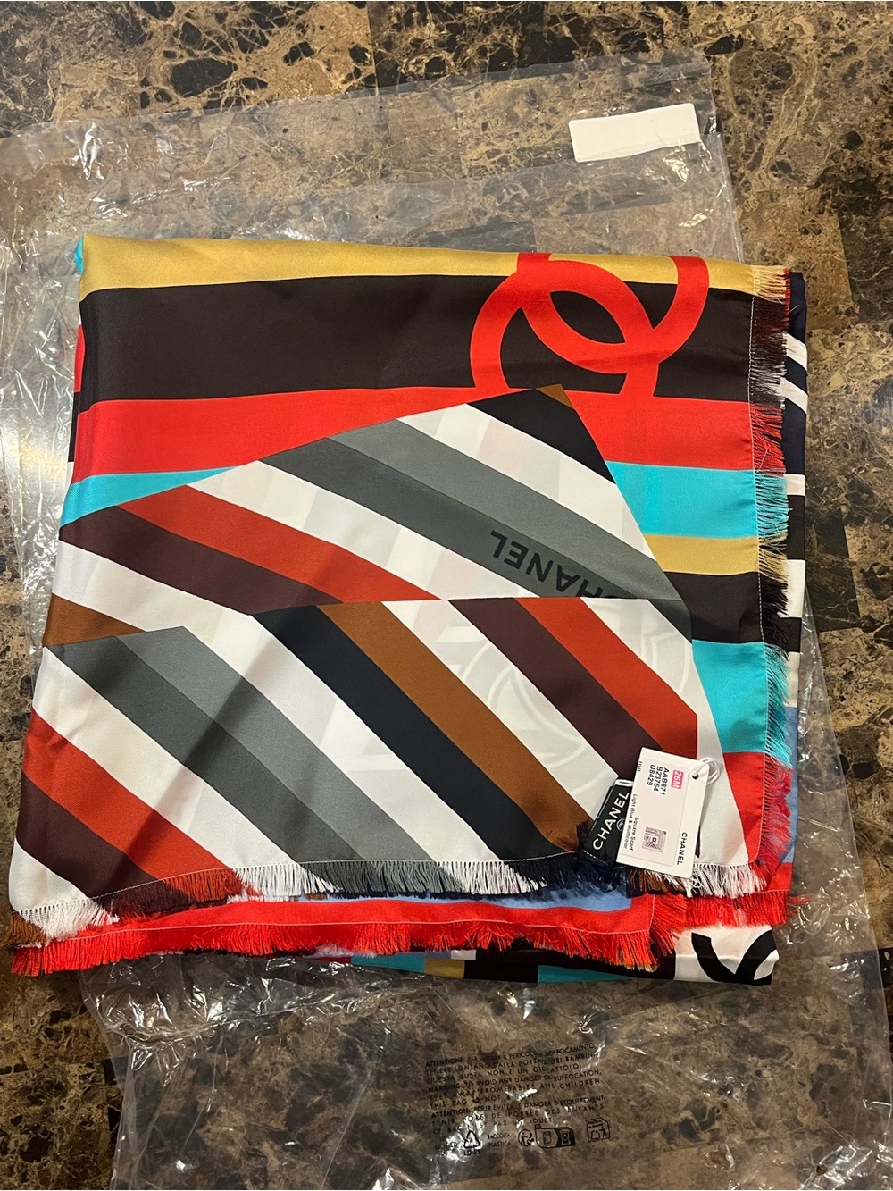 Chanel 26M Square Scarf Multi Color